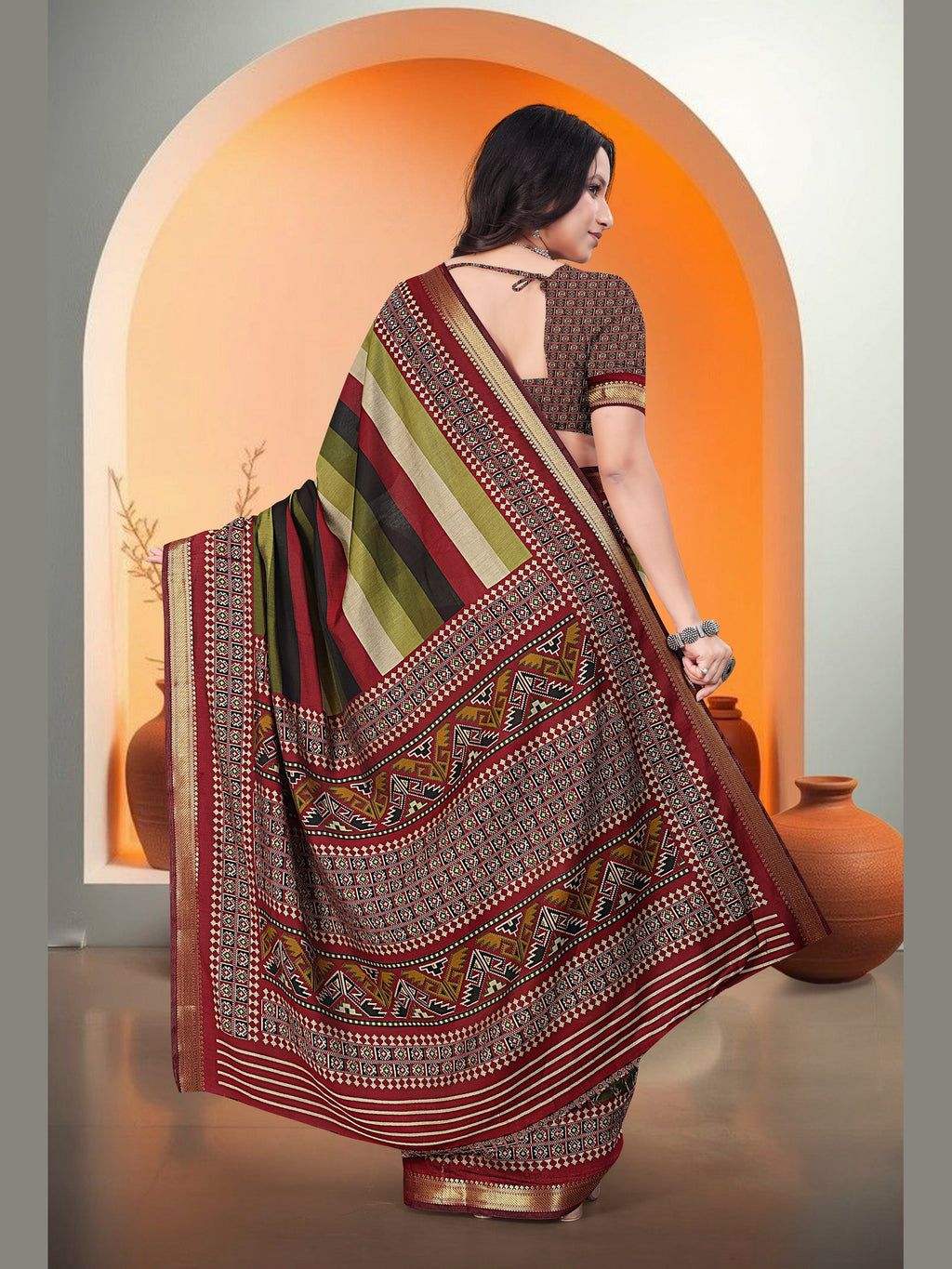 Printed Saree – Multicolor