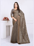 Linen Brasso Saree – Brown
