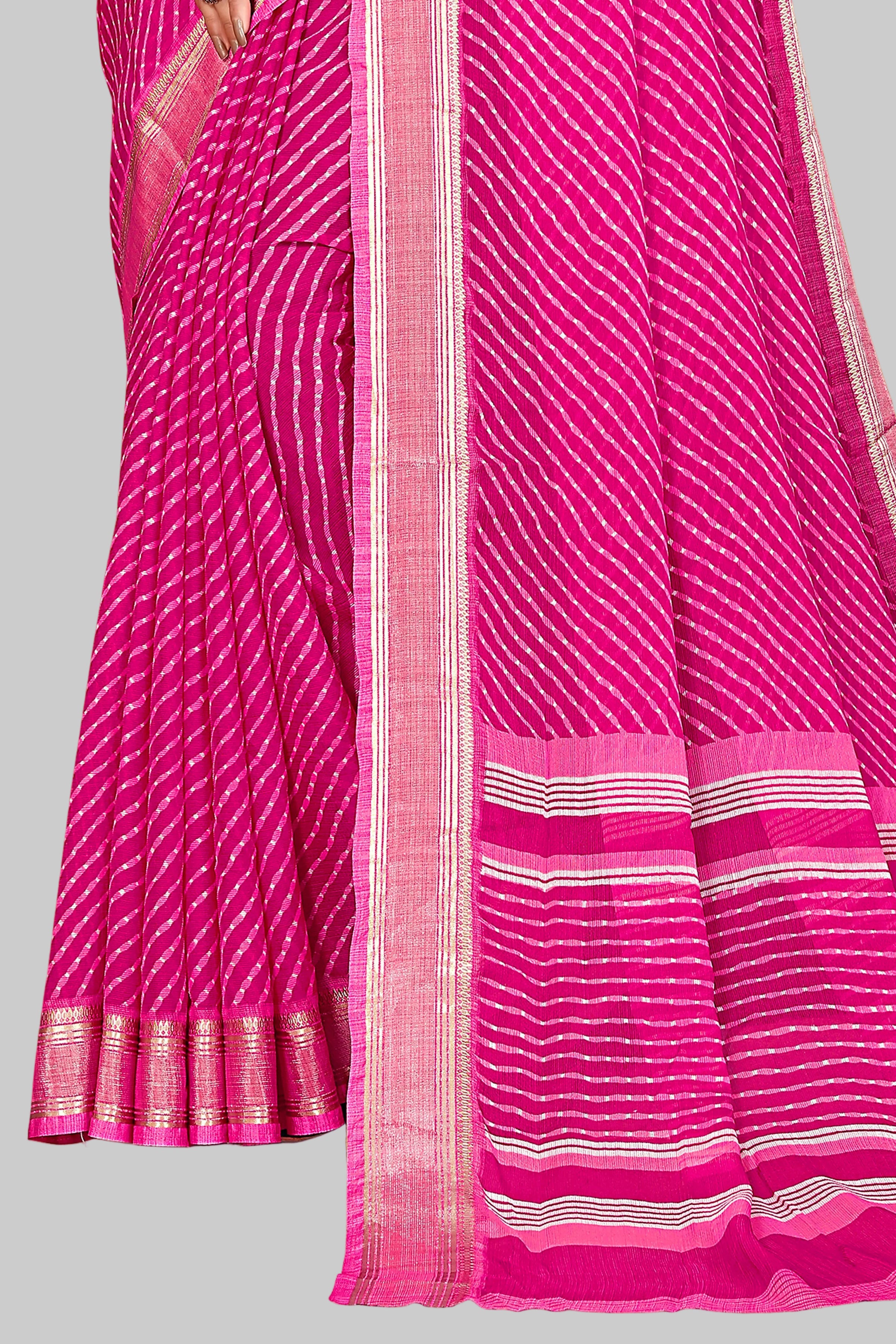 Leheriya Print Saree – Pink